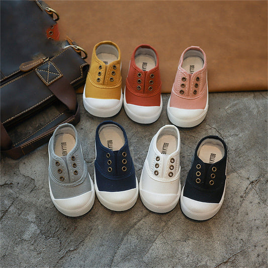 Children's Canvas Shoes Boys And Girls Solid Sole Baby Shoes