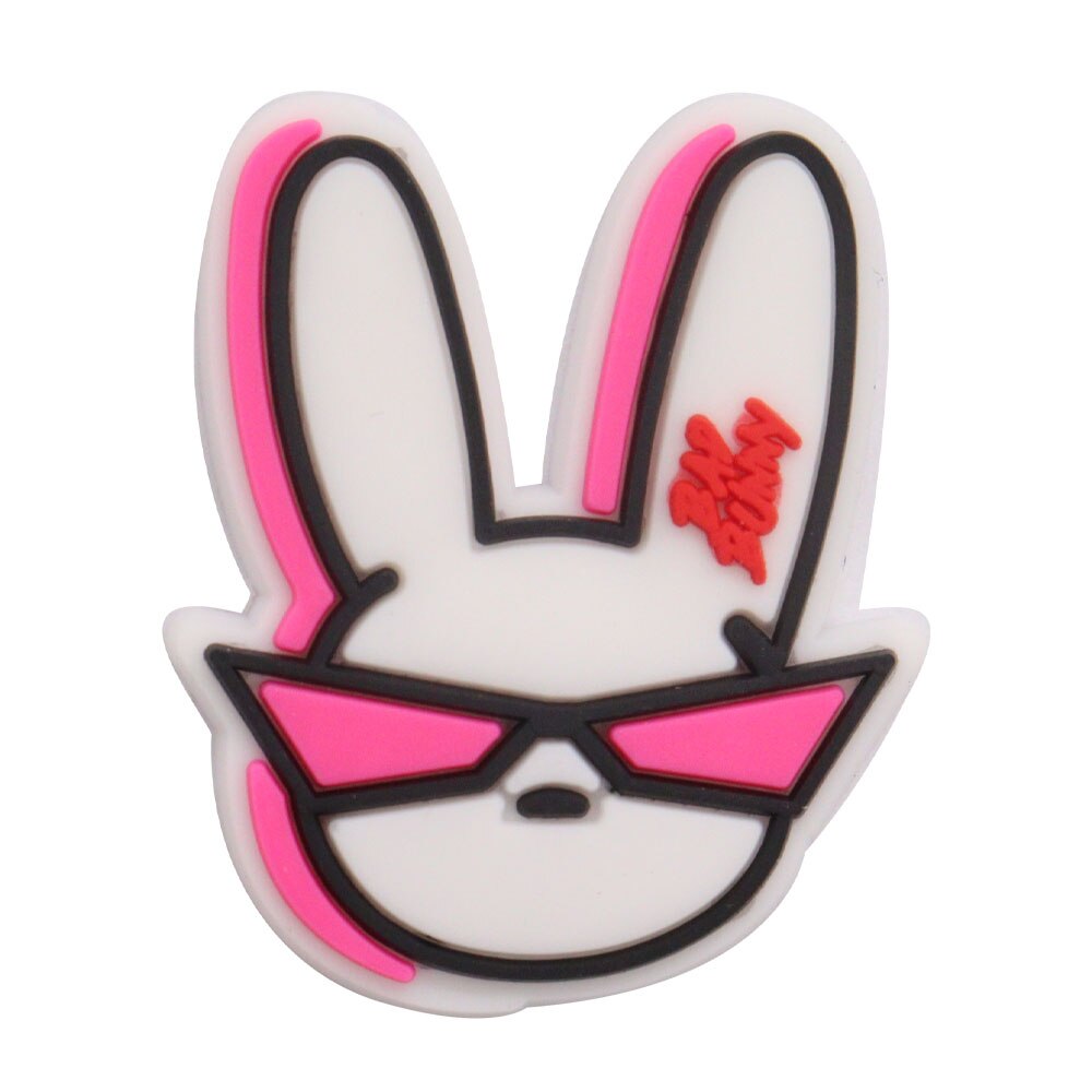 1-16PCS Hot Cartoon PVC Croc Jibz Charms Buckle Bad Bunny Rabbit Heart Girl Man Garden Shoes Ornaments Decorations Clog Kid Gift
